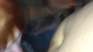 Групповой любительский секс толпы пацанов с рыжей девкой