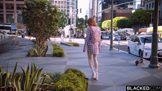 Негры чпокают белую красотку во все дырки длинными хуями