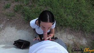 Отжарил любимую жену на природе и накончал на лицо