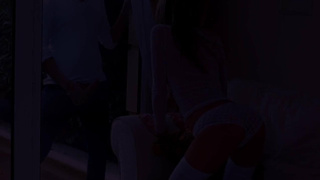 Удовлетворил смазливую красотку в белом эротическом наряде