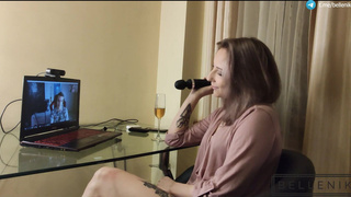 Любимая смотрит по скайпу как муженек шпилит в попу неумелую шлюху