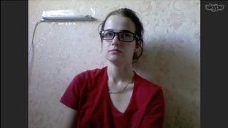 Русская леди раздевается в скайпе