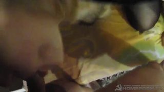 Пацан накончал жене в ротик после дикого порева в задний проход