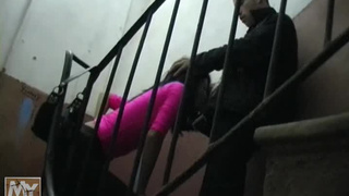 Милая дамочка отсосала парню в подъезде