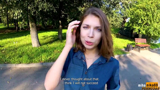 Питерская кокетка за деньги потрахалась с пикапером от первого лица