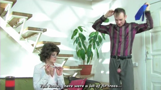 Взрослая баба и юной пацан в красивом частном порно