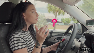 Поездка с сексом в машине с длинноволосой брюнеткой Gianna Ivy