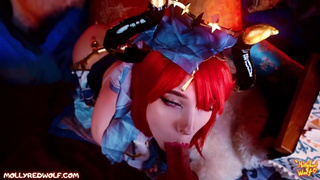 Смотри, как вытекает кремпай — это я в сучку из Геншина накончал