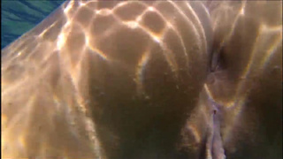 Нагая мадемуазель Катя купается на море